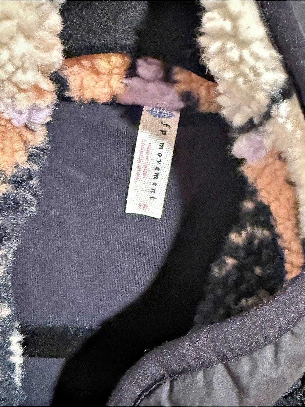 FP Movement Hit The Slopes Printed Fleece Jacket, Black & Multicolor, Size Small - Picture 5 of 5